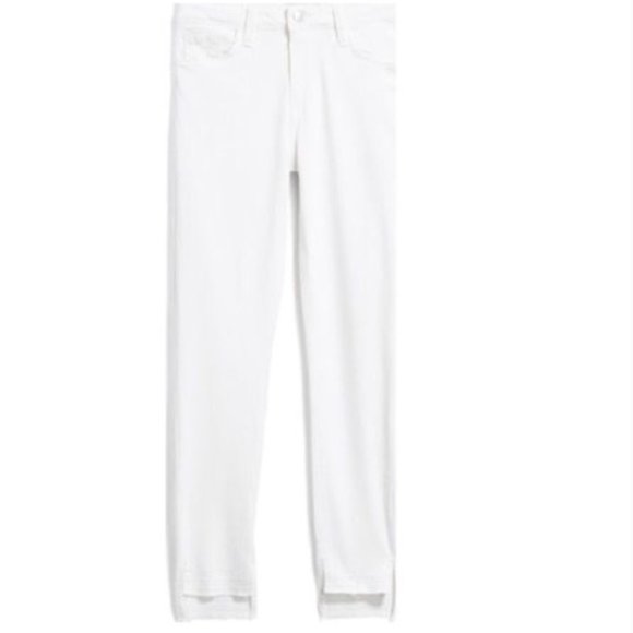 JUST BLACK Released Step Hem White Skinny Jeans - Picture 11 of 14